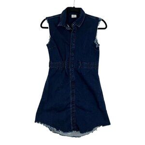 AG Adriano Goldschmied Kids Girls Size L Snap Button Raw Hem Denim Dress